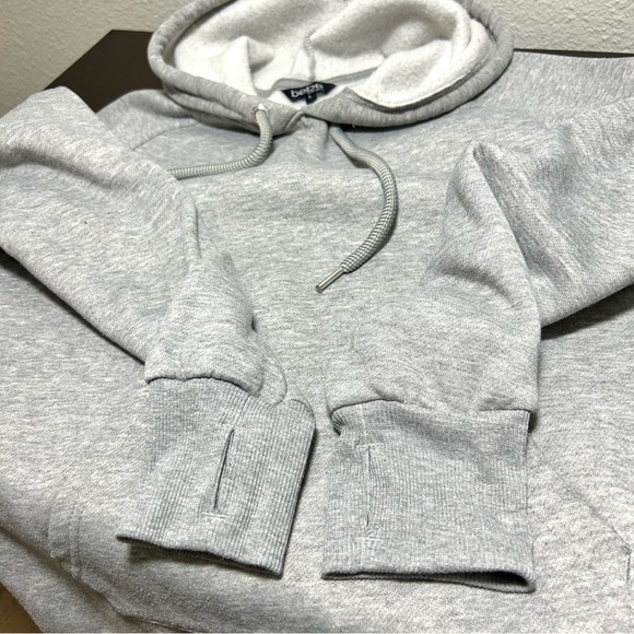 BEBE SPORT Sequin Stripe Sparkly Hoodie Heather Sz L - Picture 9 of 16